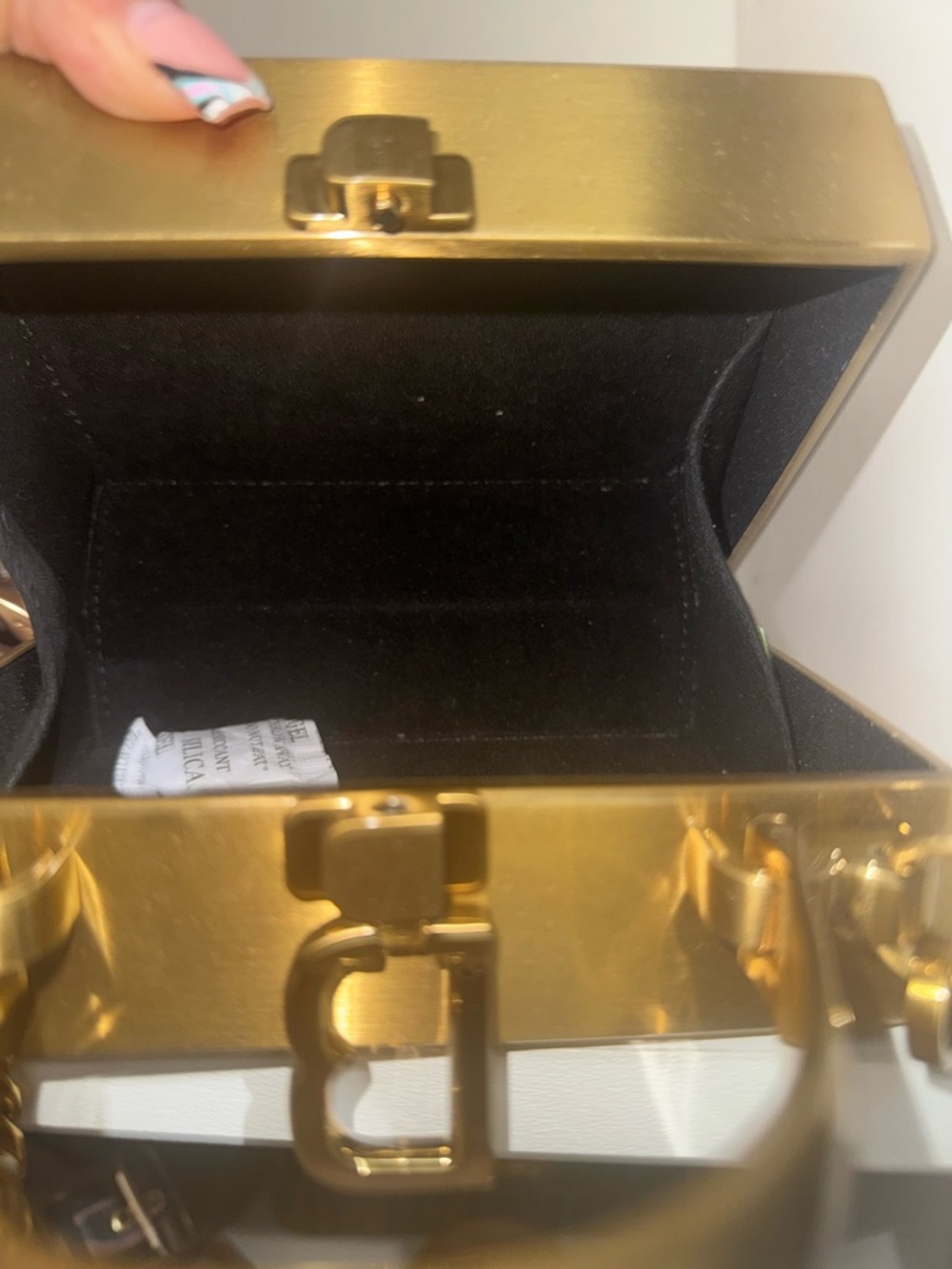 Brandon Blackwood Metallic Gold Mini Box Crossbody - Picture 3 of 3